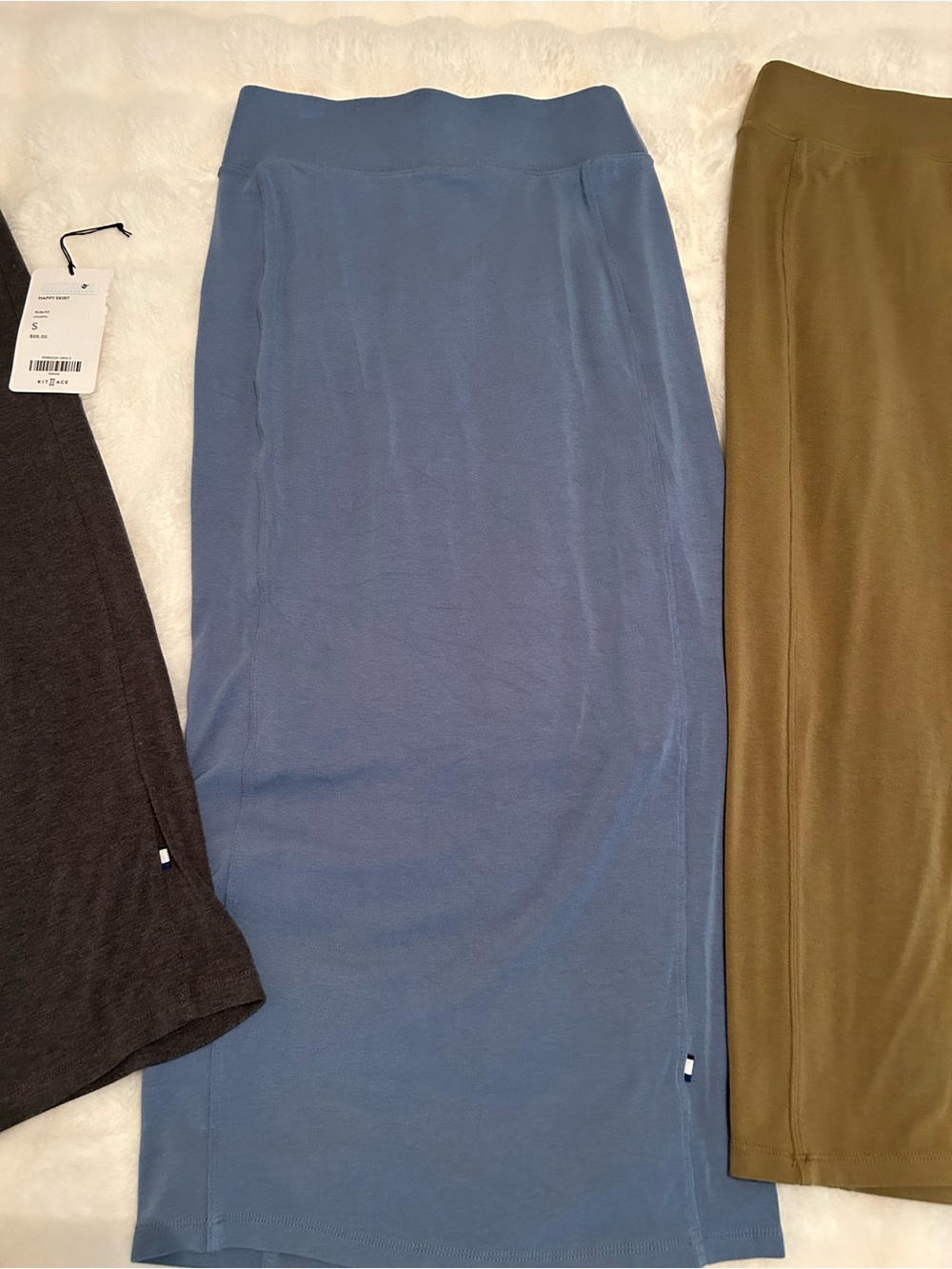 Kit and Ace Dusty Blue Knit Pencil Skirt